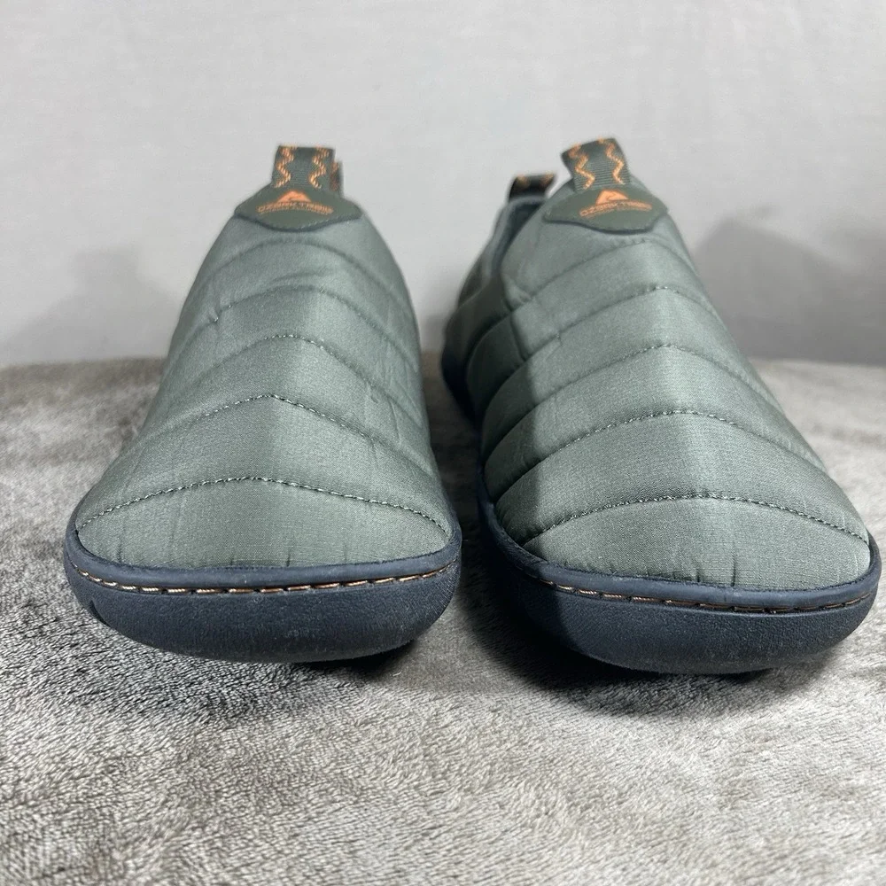 Ozark Trail Quilted Puffer Slipper Shoes Green Orange Accent Men's Size 11
